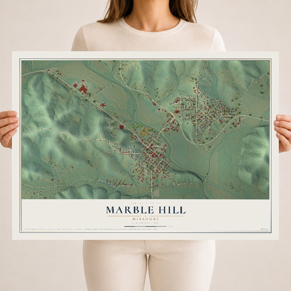 Map of Marble Hill, Missouri, 18 x 24 inch unframed archival matte print