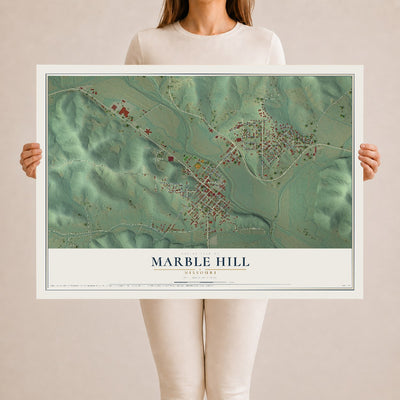 Map of Marble Hill, Missouri, 24 x 36 inch unframed archival matte print