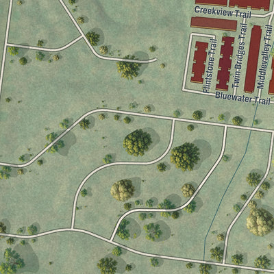 Second close-up of the map of Marlborough, Missouri print showing more streets and buildings
