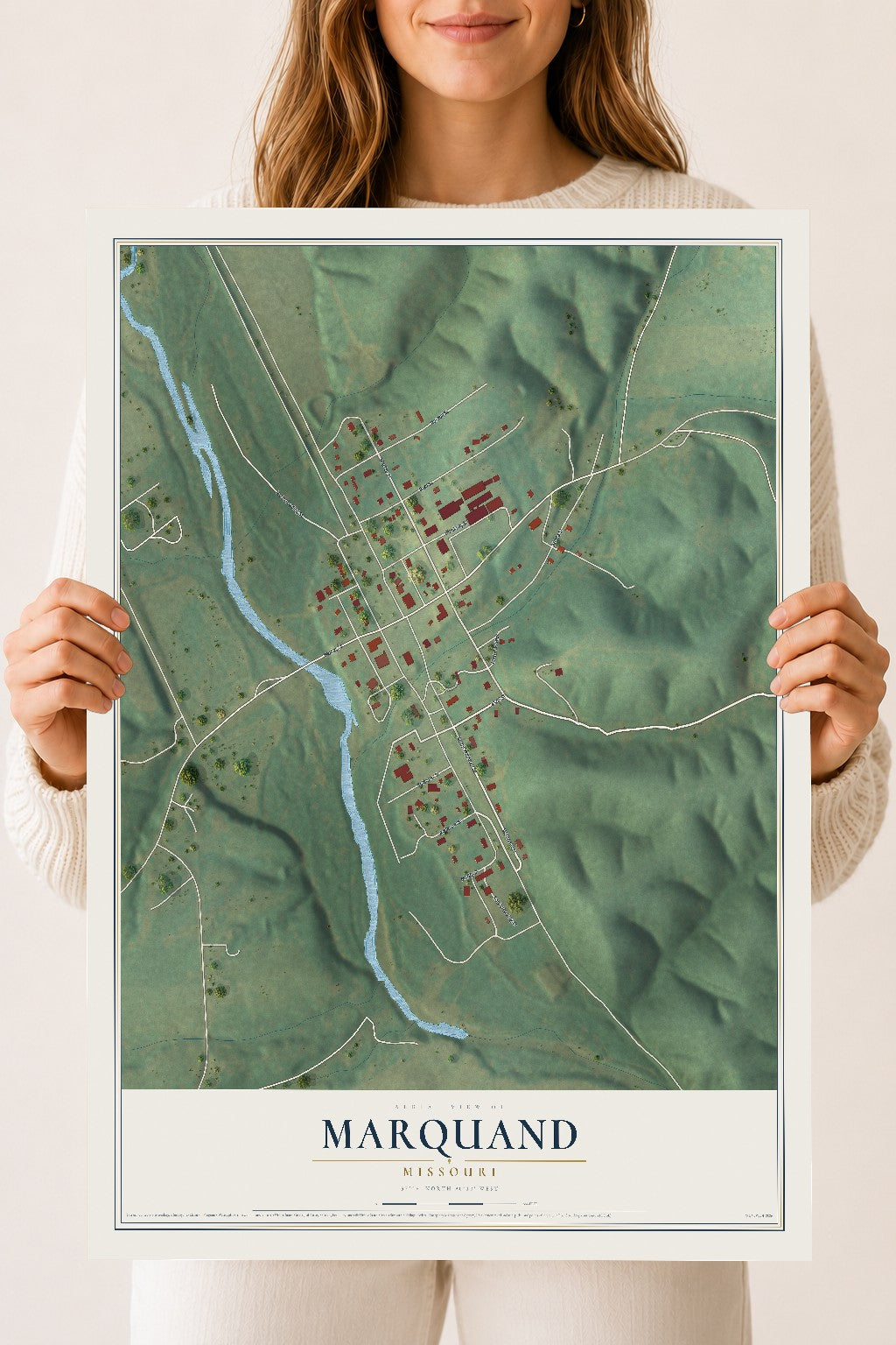Map of Marquand, Missouri, 18 x 24 inch unframed archival matte print