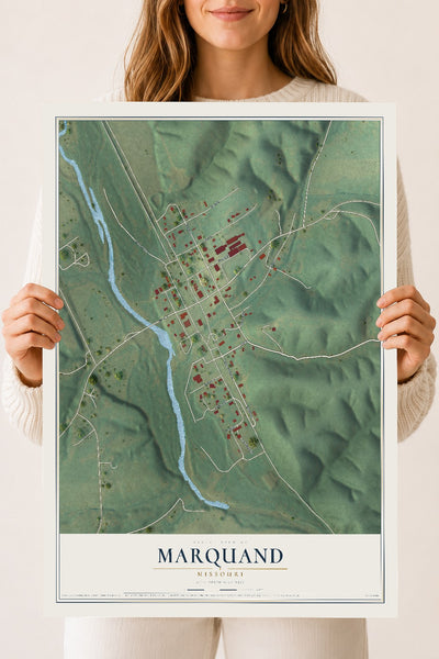 Map of Marquand, Missouri, 18 x 24 inch unframed archival matte print