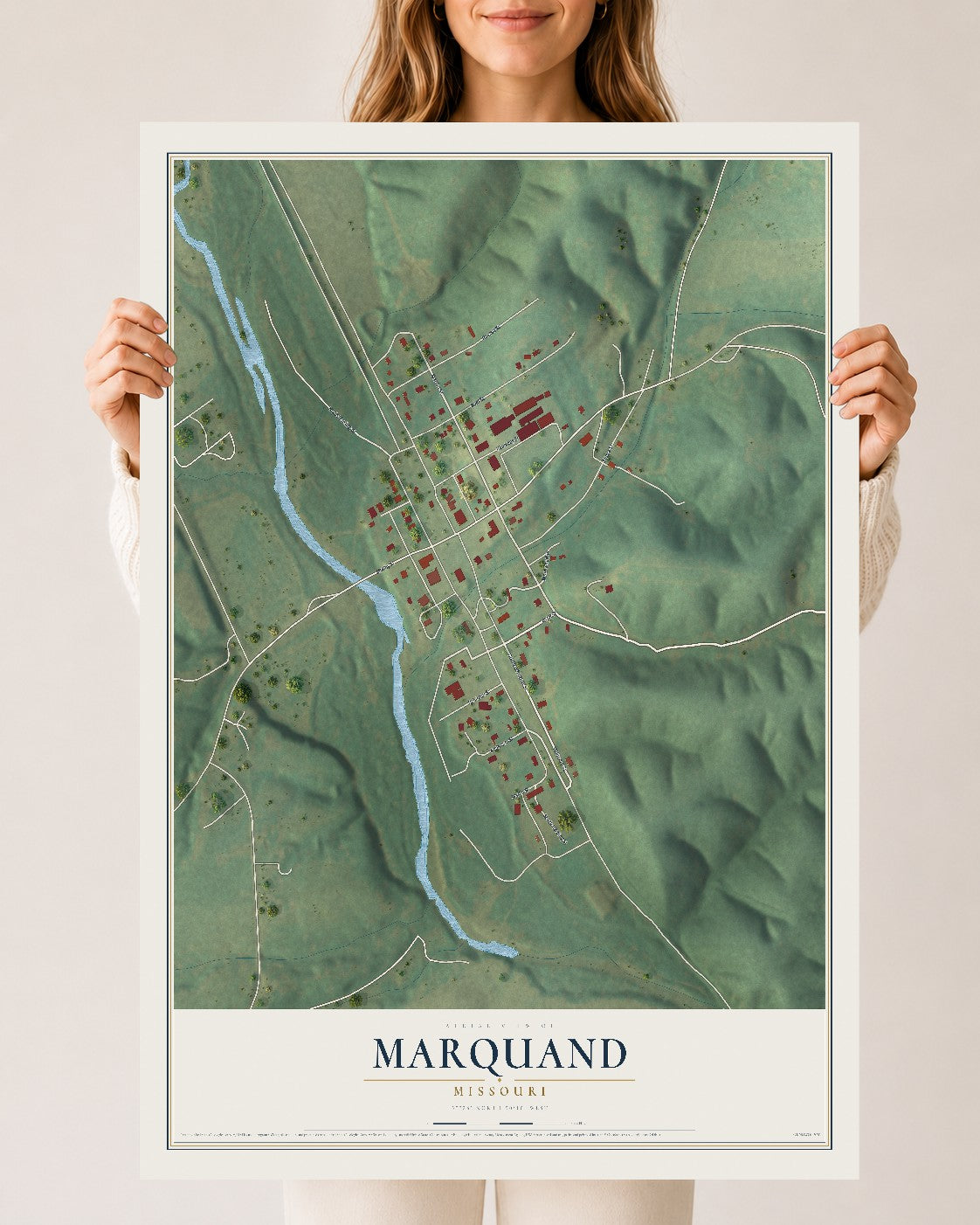 Map of Marquand, Missouri, 24 x 36 inch unframed archival matte print