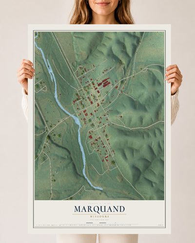 Map of Marquand, Missouri, 24 x 36 inch unframed archival matte print