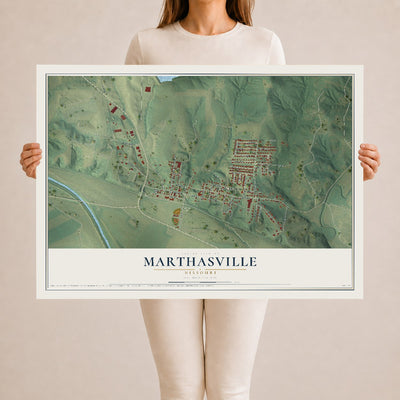 Map of Marthasville, Missouri, 24 x 36 inch unframed archival matte print