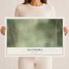 Map of Matthews, Missouri, 12 x 18 inch unframed archival matte print