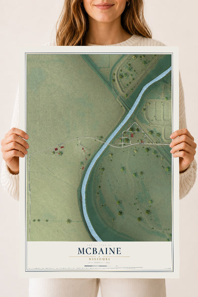 Map of McBaine, Missouri, 18 x 24 inch unframed archival matte print