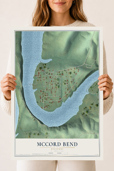 Map of McCord Bend, Missouri, 18 x 24 inch unframed archival matte print