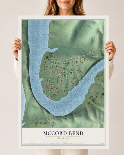 Map of McCord Bend, Missouri, 24 x 36 inch unframed archival matte print