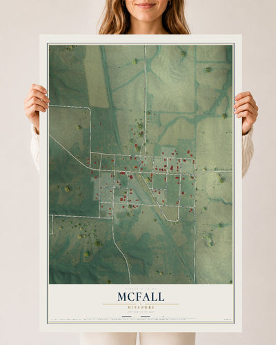 Map of McFall, Missouri, 24 x 36 inch unframed archival matte print