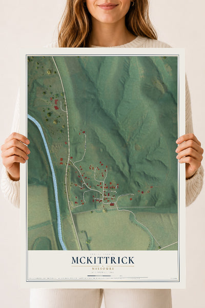Map of McKittrick, Missouri, 18 x 24 inch unframed archival matte print