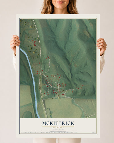 Map of McKittrick, Missouri, 24 x 36 inch unframed archival matte print