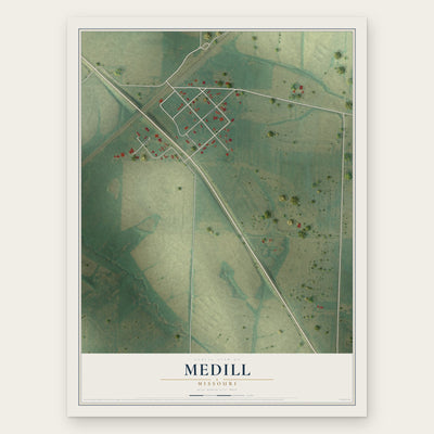 Medill, Missouri map print, the full design