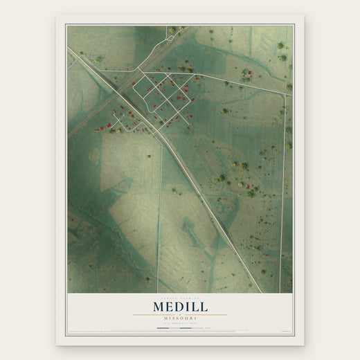 Medill, Missouri map print, the full design