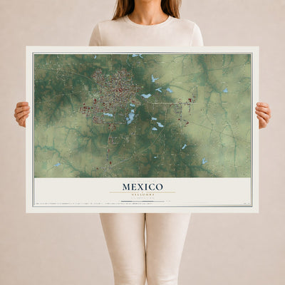 Map of Mexico, Missouri, 24 x 36 inch unframed archival matte print
