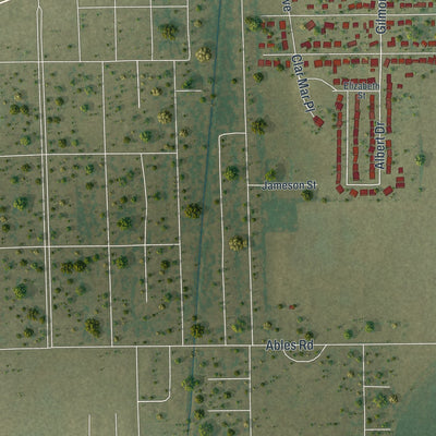 Second close-up of the map of Miner, Missouri print showing more streets and buildings