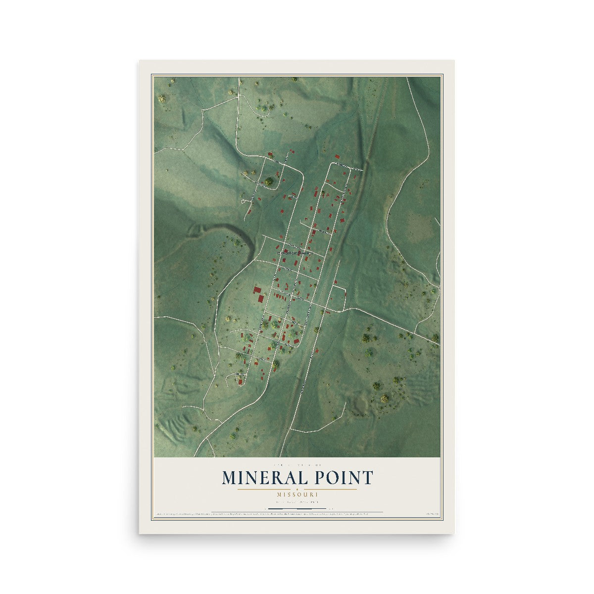Map of Mineral Point, Missouri, 12 x 18 inch unframed archival matte print