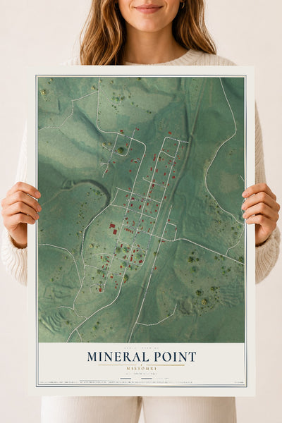 Map of Mineral Point, Missouri, 18 x 24 inch unframed archival matte print