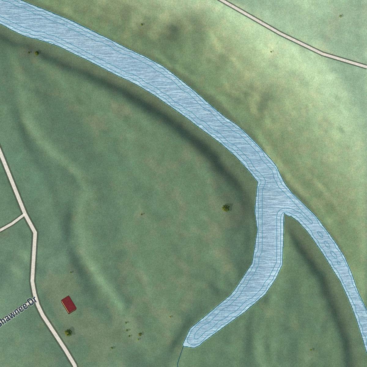 Second close-up of the map of Miramiguoa Park, Missouri print showing more streets and buildings