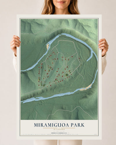 Map of Miramiguoa Park, Missouri, 24 x 36 inch unframed archival matte print