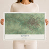 Map of Monett, Missouri, 12 x 18 inch unframed archival matte print