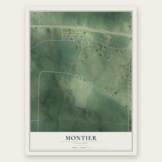 Montier, Missouri map print, the full design