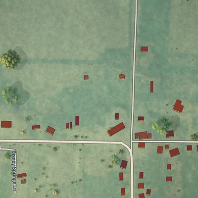 Close-up of the map of Montreal, Missouri print showing street and building detail