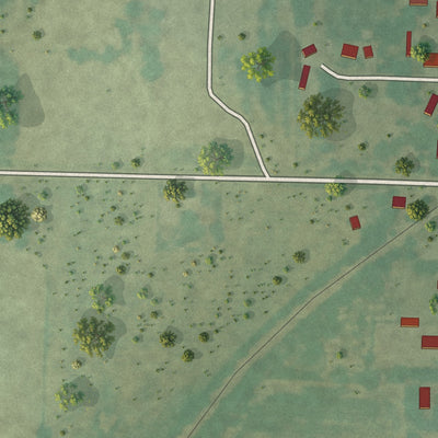 Second close-up of the map of Montrose, Missouri print showing more streets and buildings