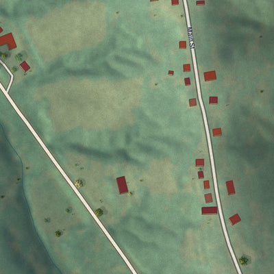 Second close-up of the map of Morrison, Missouri print showing more streets and buildings