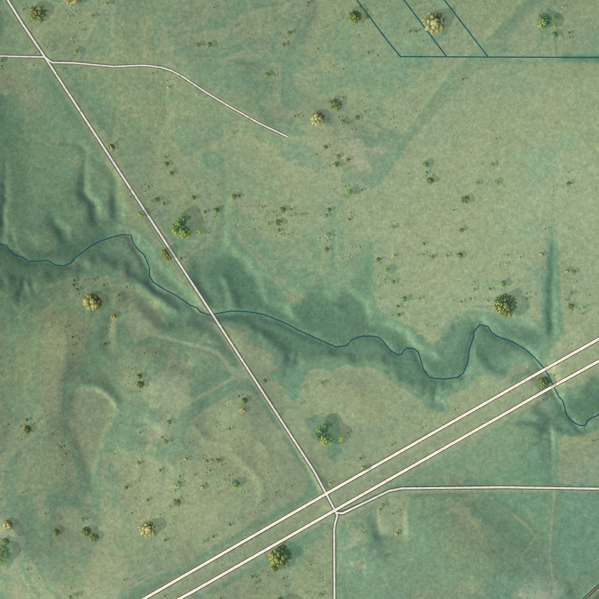Second close-up of the map of Mosby, Missouri print showing more streets and buildings