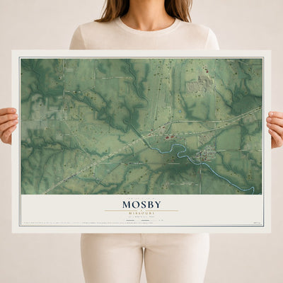 Map of Mosby, Missouri, 18 x 24 inch unframed archival matte print