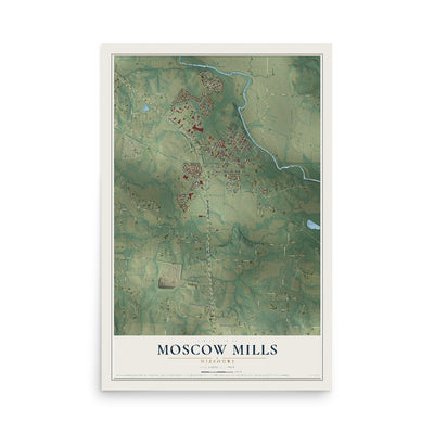 Map of Moscow Mills, Missouri, 12 x 18 inch unframed archival matte print