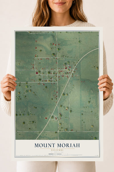 Map of Mount Moriah, Missouri, 18 x 24 inch unframed archival matte print