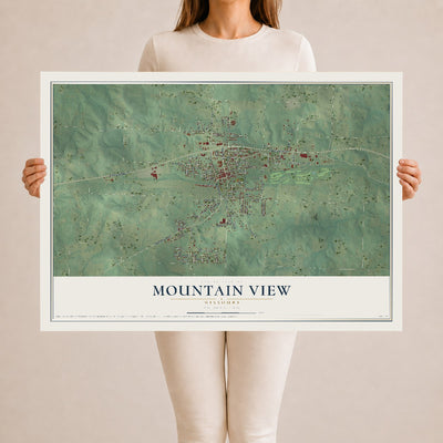 Map of Mountain View, Missouri, 24 x 36 inch unframed archival matte print