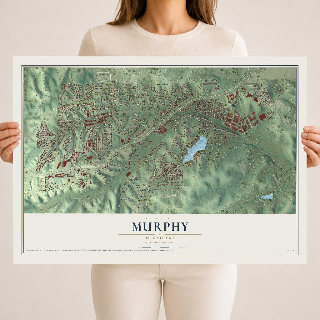 Map of Murphy, Missouri, 18 x 24 inch unframed archival matte print