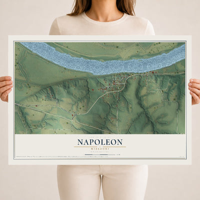 Map of Napoleon, Missouri, 18 x 24 inch unframed archival matte print