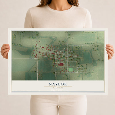 Map of Naylor, Missouri, 12 x 18 inch unframed archival matte print