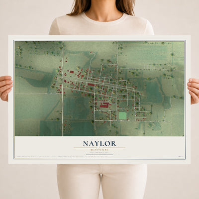 Map of Naylor, Missouri, 18 x 24 inch unframed archival matte print