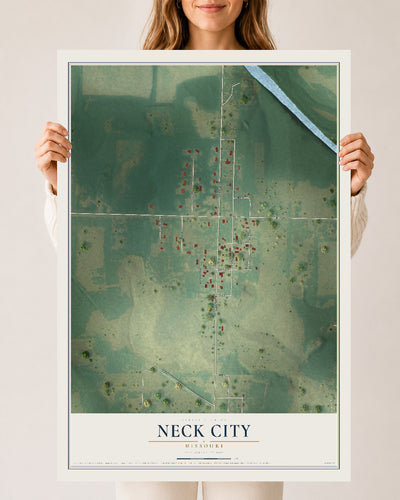 Map of Neck City, Missouri, 24 x 36 inch unframed archival matte print