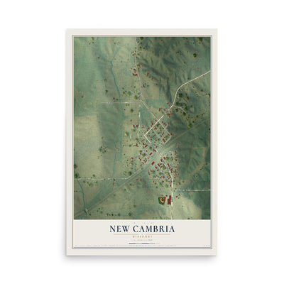 Map of New Cambria, Missouri, 12 x 18 inch unframed archival matte print