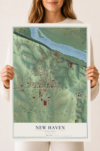 Map of New Haven, Missouri, 18 x 24 inch unframed archival matte print