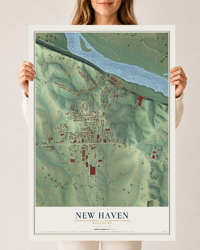 Map of New Haven, Missouri, 24 x 36 inch unframed archival matte print