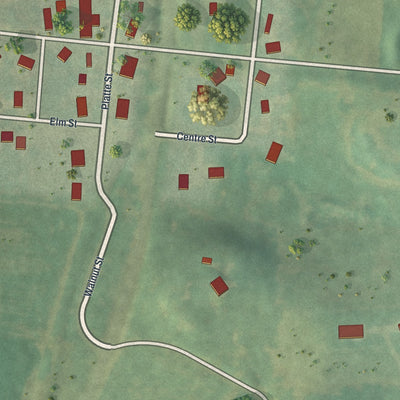Close-up of the map of New Market, Missouri print showing street and building detail