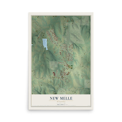 Map of New Melle, Missouri, 12 x 18 inch unframed archival matte print