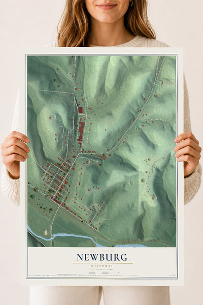 Map of Newburg, Missouri, 18 x 24 inch unframed archival matte print