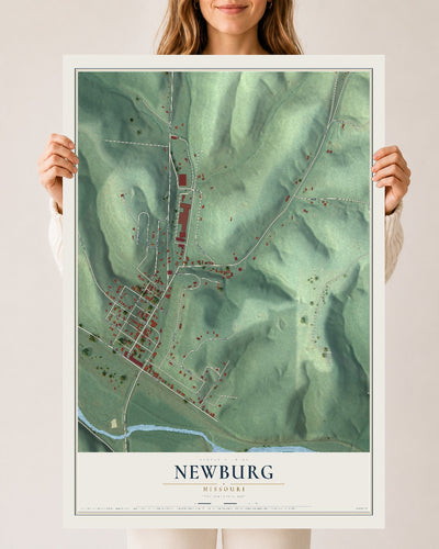 Map of Newburg, Missouri, 24 x 36 inch unframed archival matte print