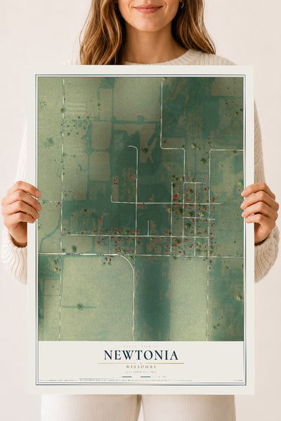 Map of Newtonia, Missouri, 18 x 24 inch unframed archival matte print