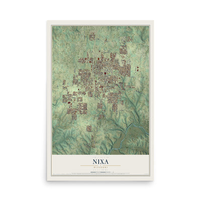 Map of Nixa, Missouri, 12 x 18 inch unframed archival matte print