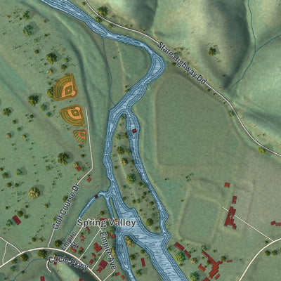 Second close-up of the map of Noel, Missouri print showing more streets and buildings