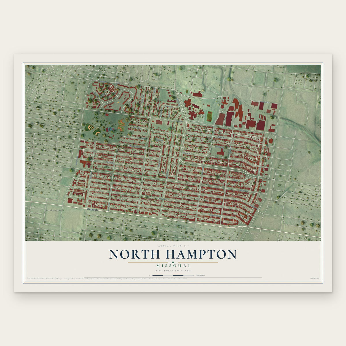 North Hampton, Missouri map print, the full design