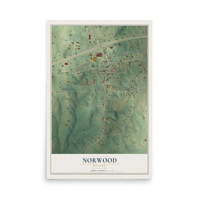 Map of Norwood, Missouri, 12 x 18 inch unframed archival matte print